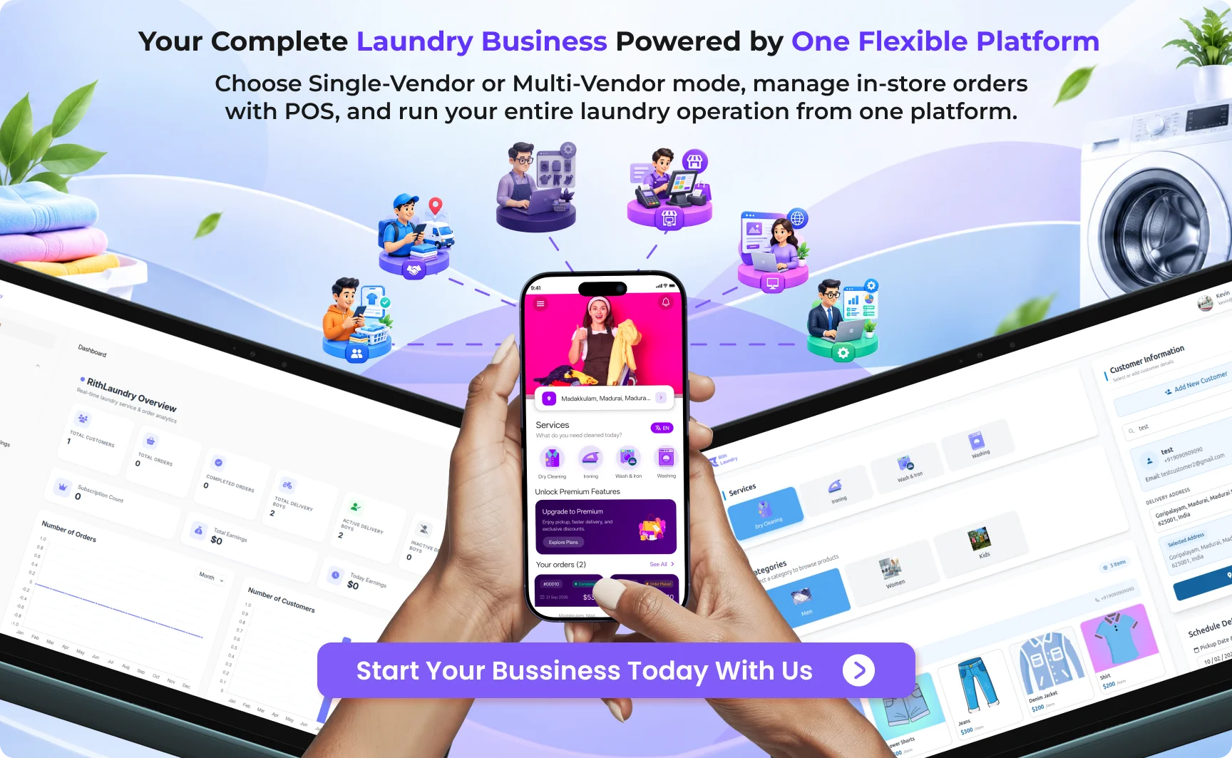 Complete Laundry App With Admin Panel | RithLaundry - OnDemand Laundry Booking System