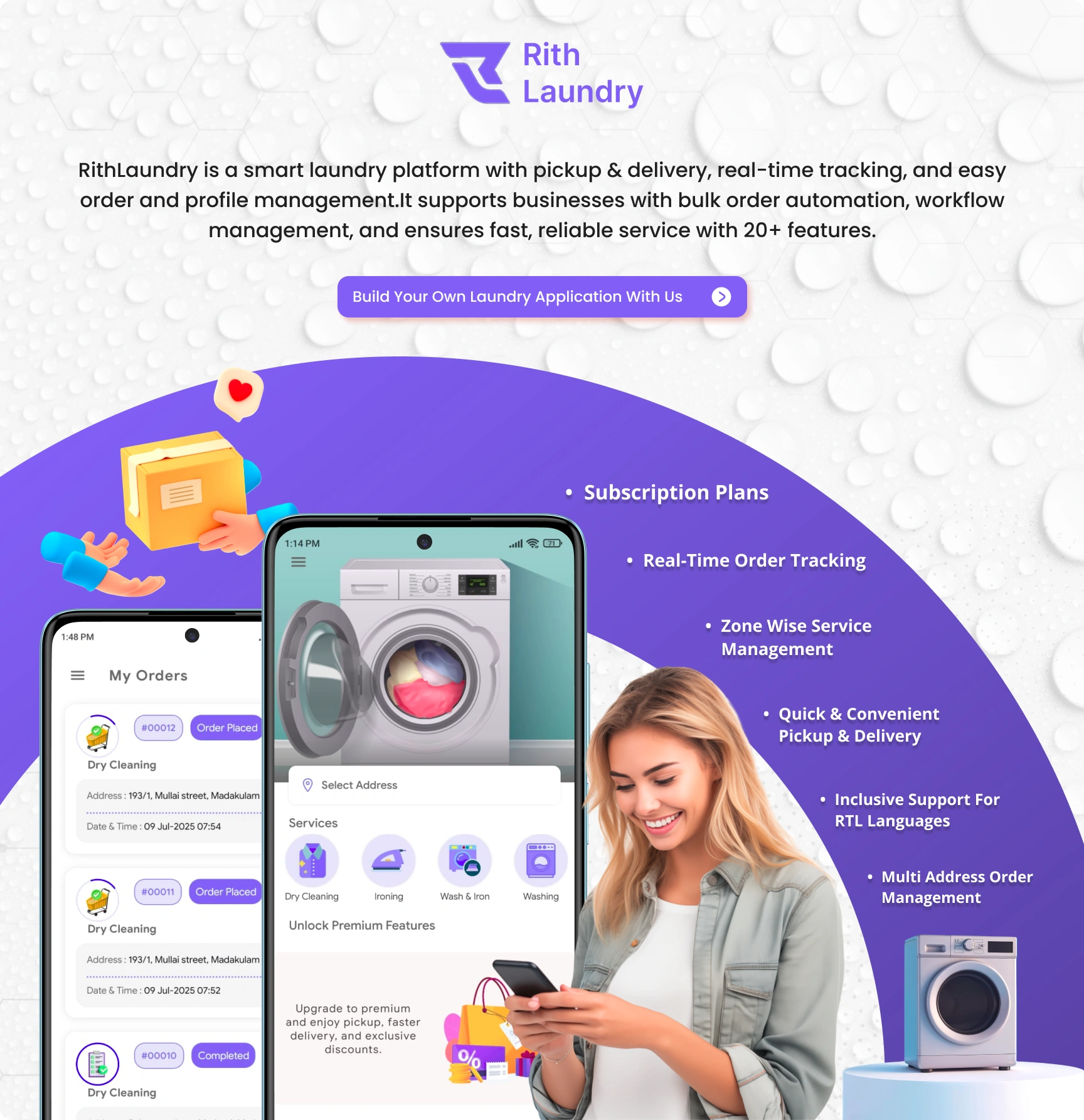 Rith Laundry - Complete Laundry Solution | Customer, Partner App & Admin Panel
