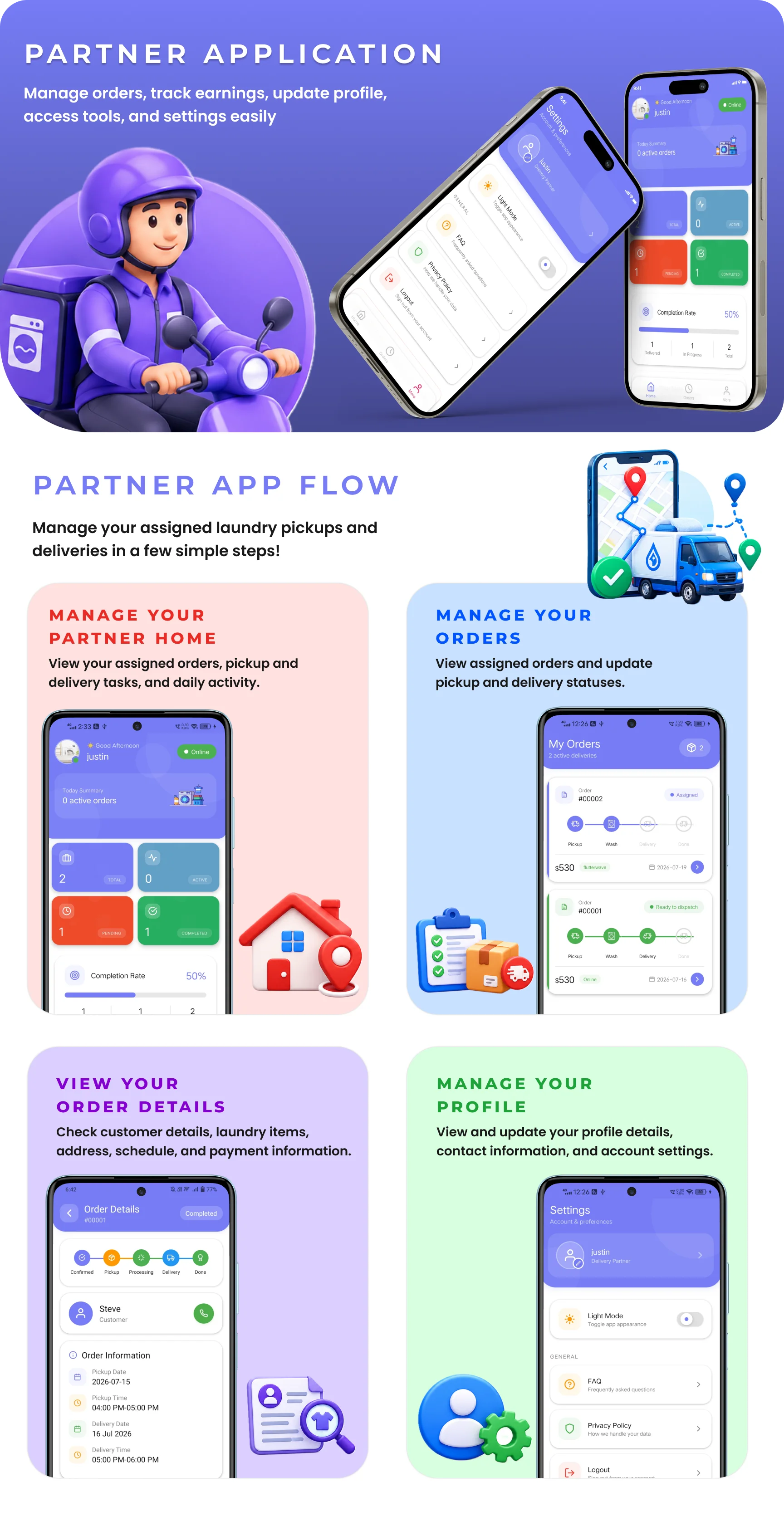 Complete Laundry App With Admin Panel | RithLaundry - OnDemand Laundry Booking System